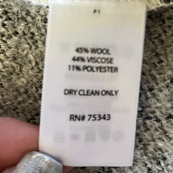 Lucy Laurel medium Anthropologie wool blend flower jacket dress coat gray ivory - Picture 5 of 8